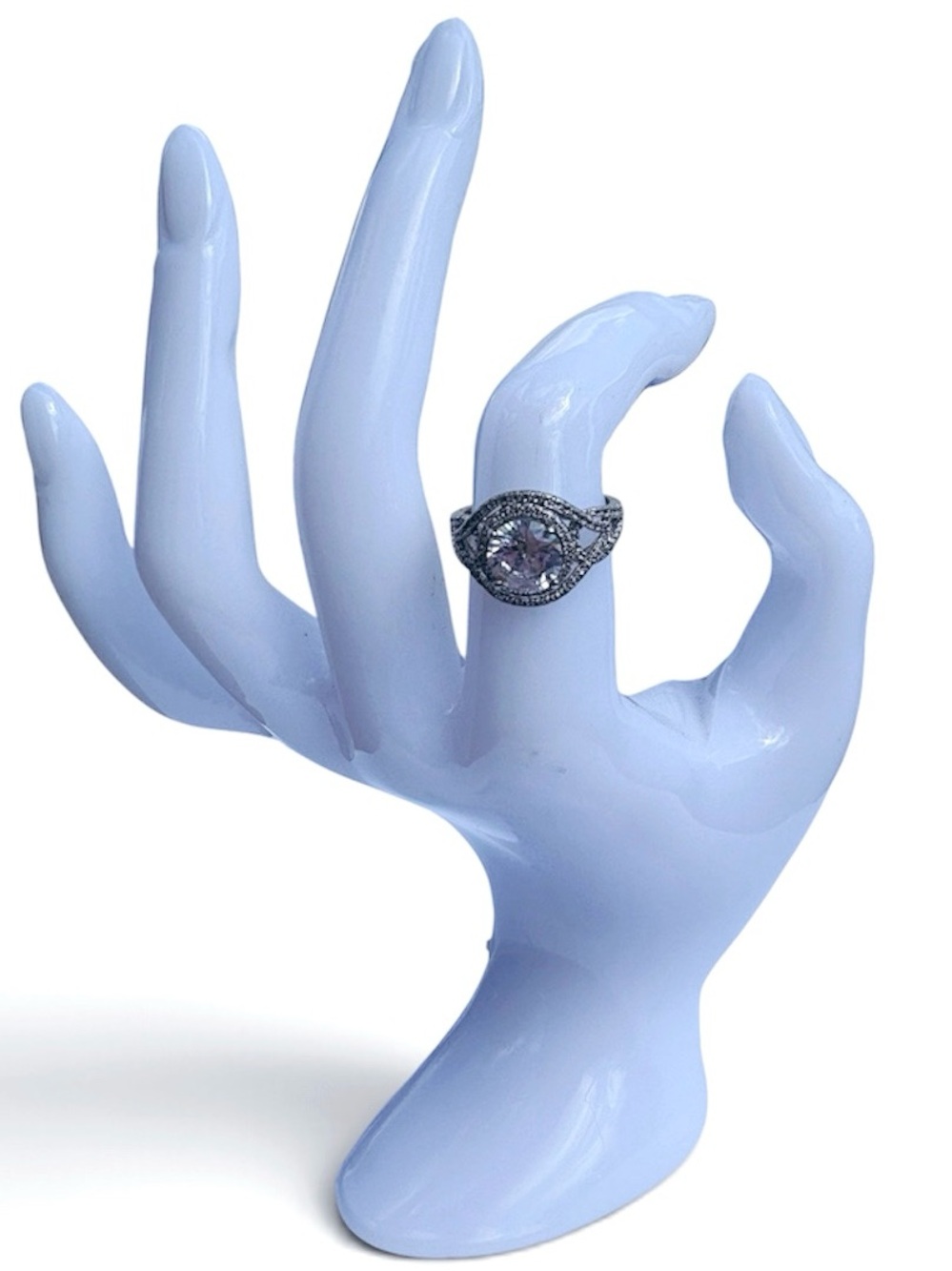 Vintage Style 925 Halo Statement Ring
